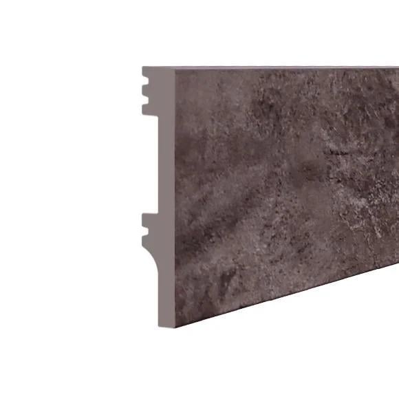 Плинтус дюрополимерный 80х10х2500 мм Темный бетон (8010P-19165)