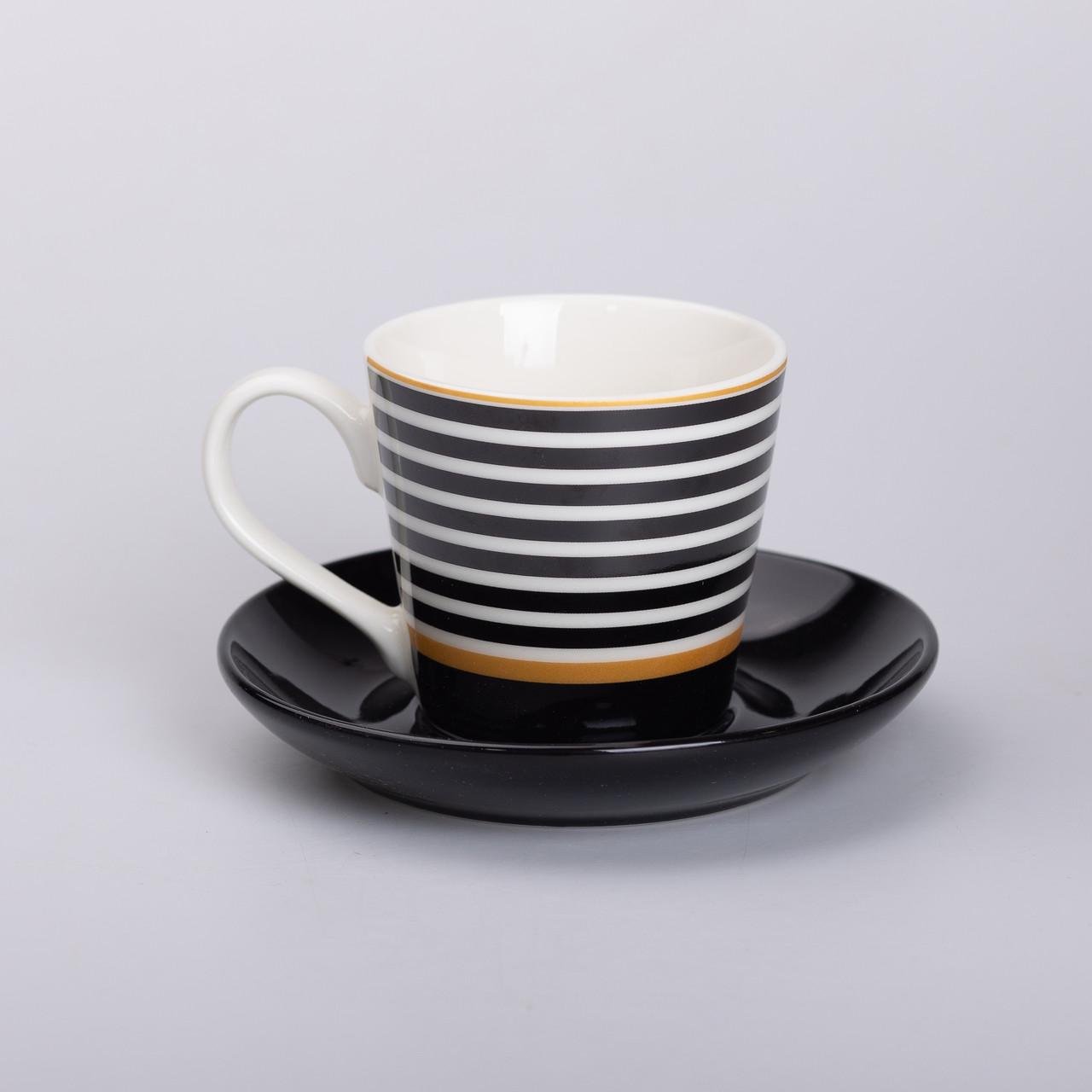 Чашка с блюдцем керамическая для чая и кофе 200 мл (5762)