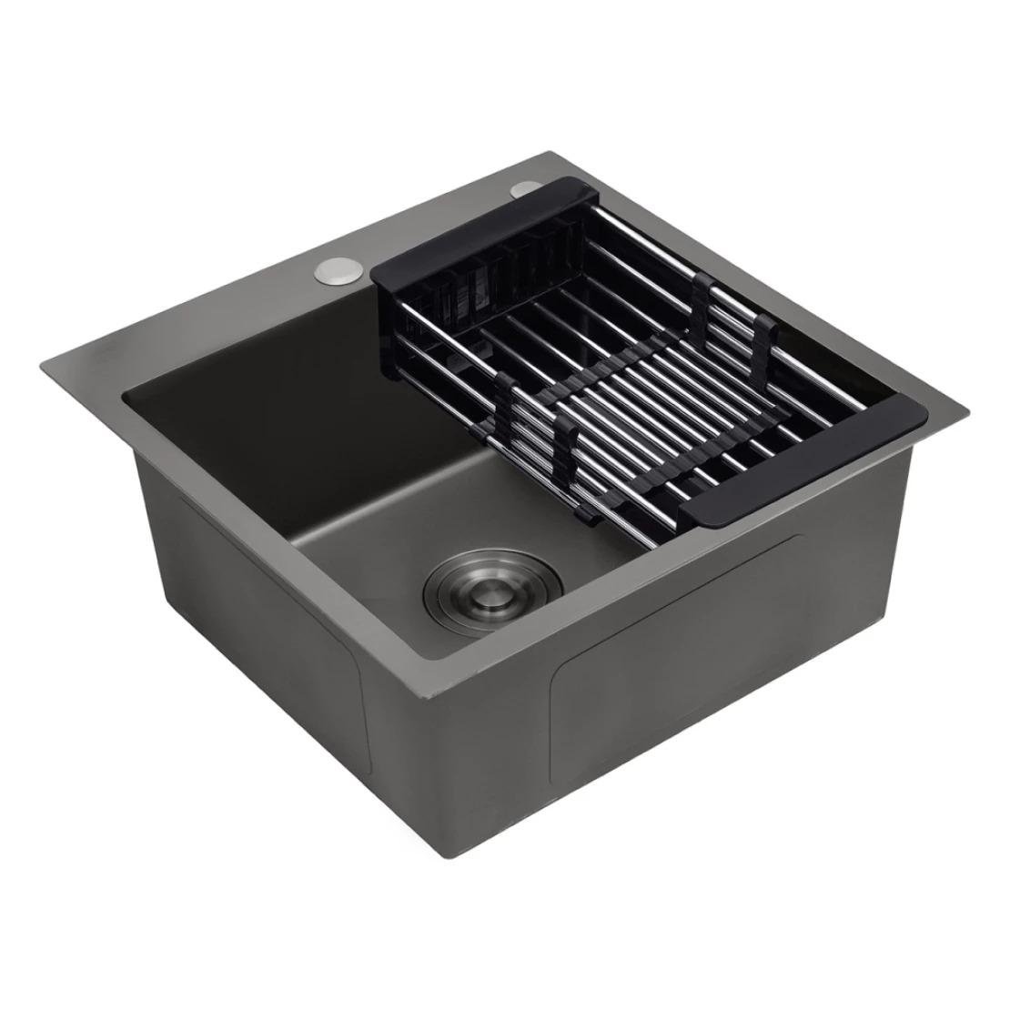 Мийка кухонна Kroner KRP Schwarze 4545HM PVD 3,0/1,0 мм Чорний