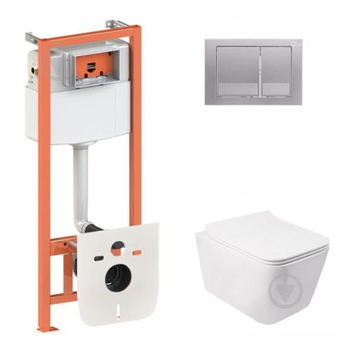 Набор инсталляция Qtap 3 в 1 Nest с панелью смыва квадратной + унитаз с сиденьем Crow QT05335170W0133M425M06029SAT Набор инсталляция Qtap 3 в 1 Nest с панелью смыва квадратной + унитаз с сиденьем Crow QT05335170W0133M425M06029SAT