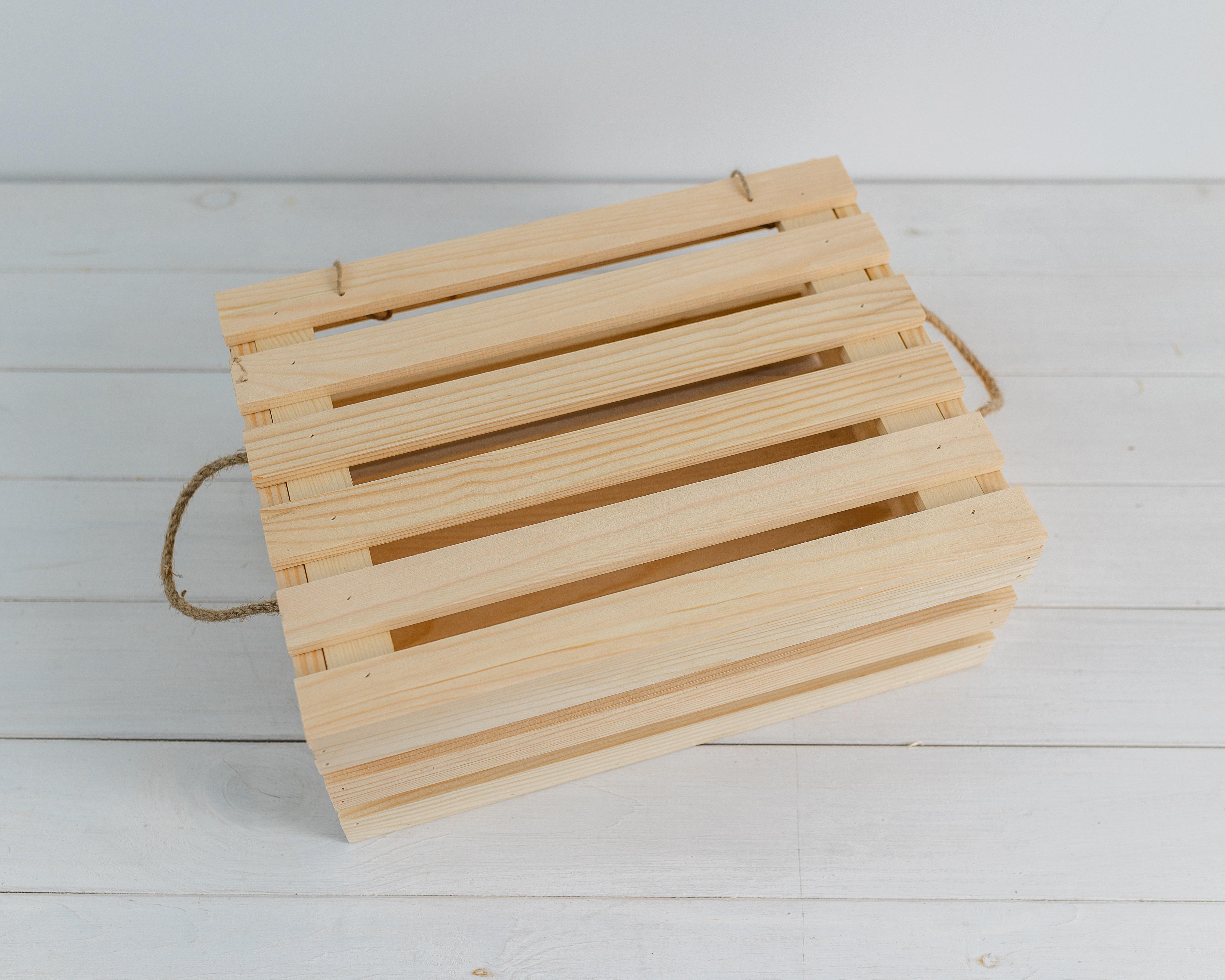 Ящик деревянный декоративный с крышкой Стандарт Лофт некрашеный (0002078) - фото 4 Ящик деревянный декоративный с крышкой Стандарт Лофт некрашеный (0002078) - фото 4