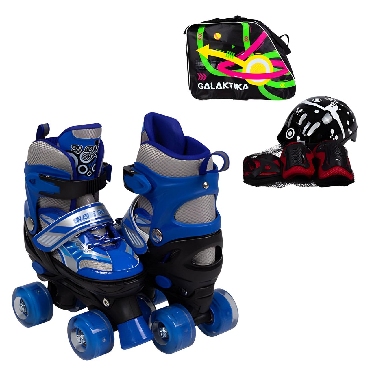 Ролики квады с подсветкой р. 34-38 Синий (RS-0039 M) - фото 2