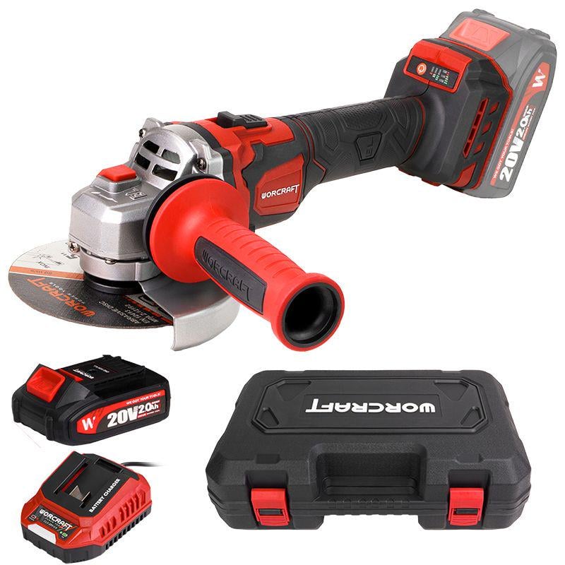 Аккумуляторная бесщеточная шлифмашина угловая Worcraft CAG‑S20LiBEM‑125 (13301)