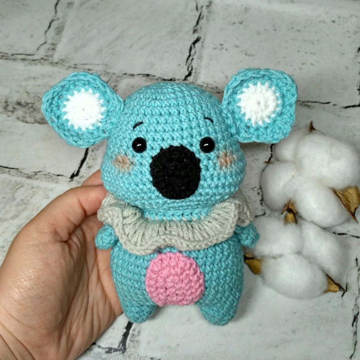 Мягкая игрушка вязаная ручной работы Коала 14 см Голубой (202-80-4) - фото 2 Мягкая игрушка вязаная ручной работы Коала 14 см Голубой (202-80-4) - фото 2