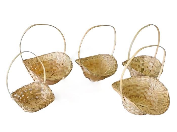 Набор корзин овальных плетеных из лозы для флористики цветов и подарков 5 шт. (438596020)