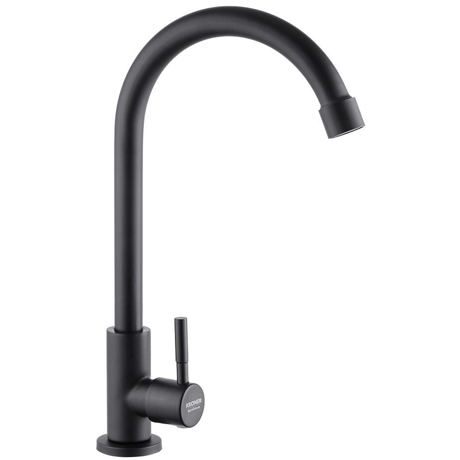 Кран для умывальника Kroner KRP Edelstahl Klassisch-SCH098 CV032173 на одну воду Черный (194391)