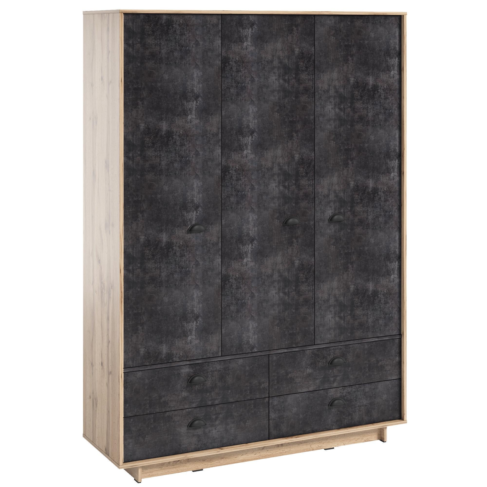 Шафа Moreli для одягу з шухлядами для вітальні та спальні K-0006 Аппалачі/Бетон Темний