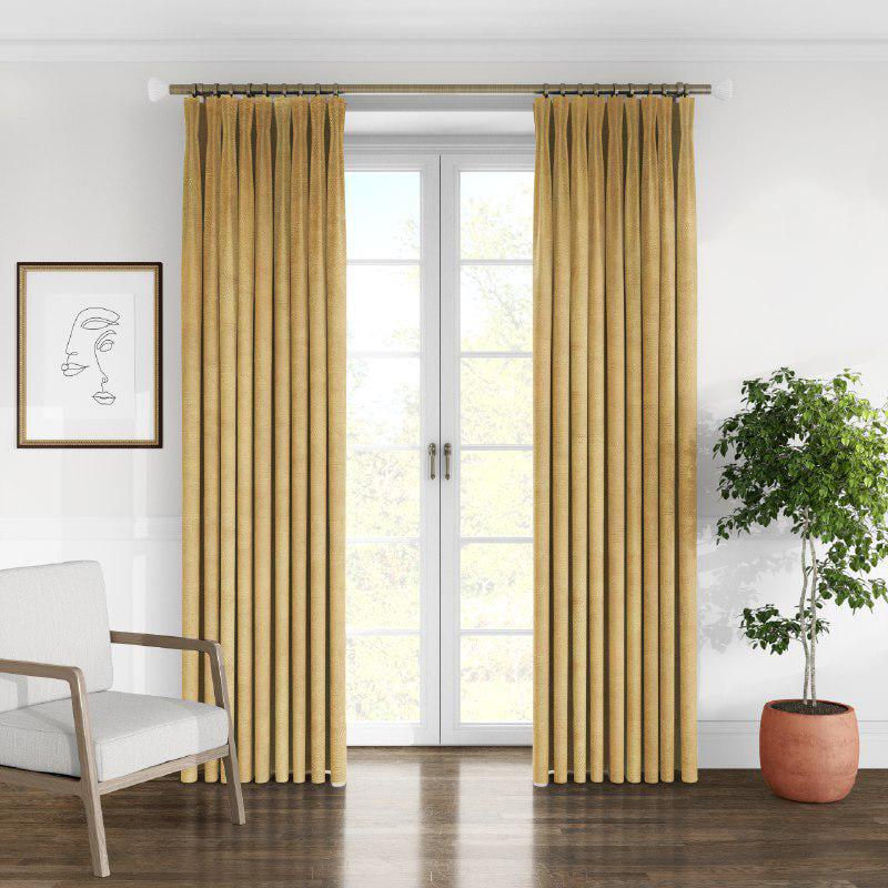 Штора микровелюр на тесьме 6 см 150х260 см Желто-коричневый