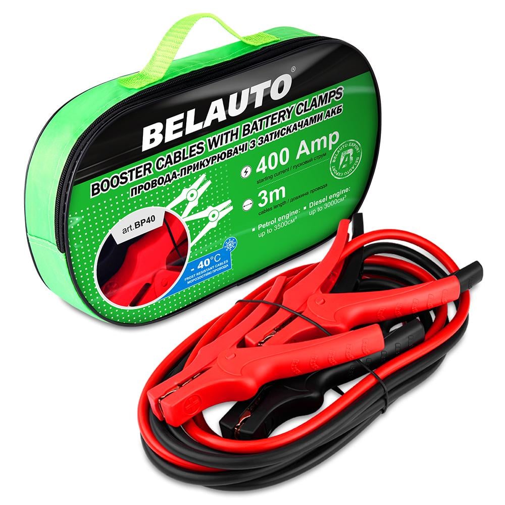 Провода-прикурювачі Белавто 400A, 3м BP40 - фото 1 Провода-прикурювачі Белавто 400A, 3м BP40 - фото 1