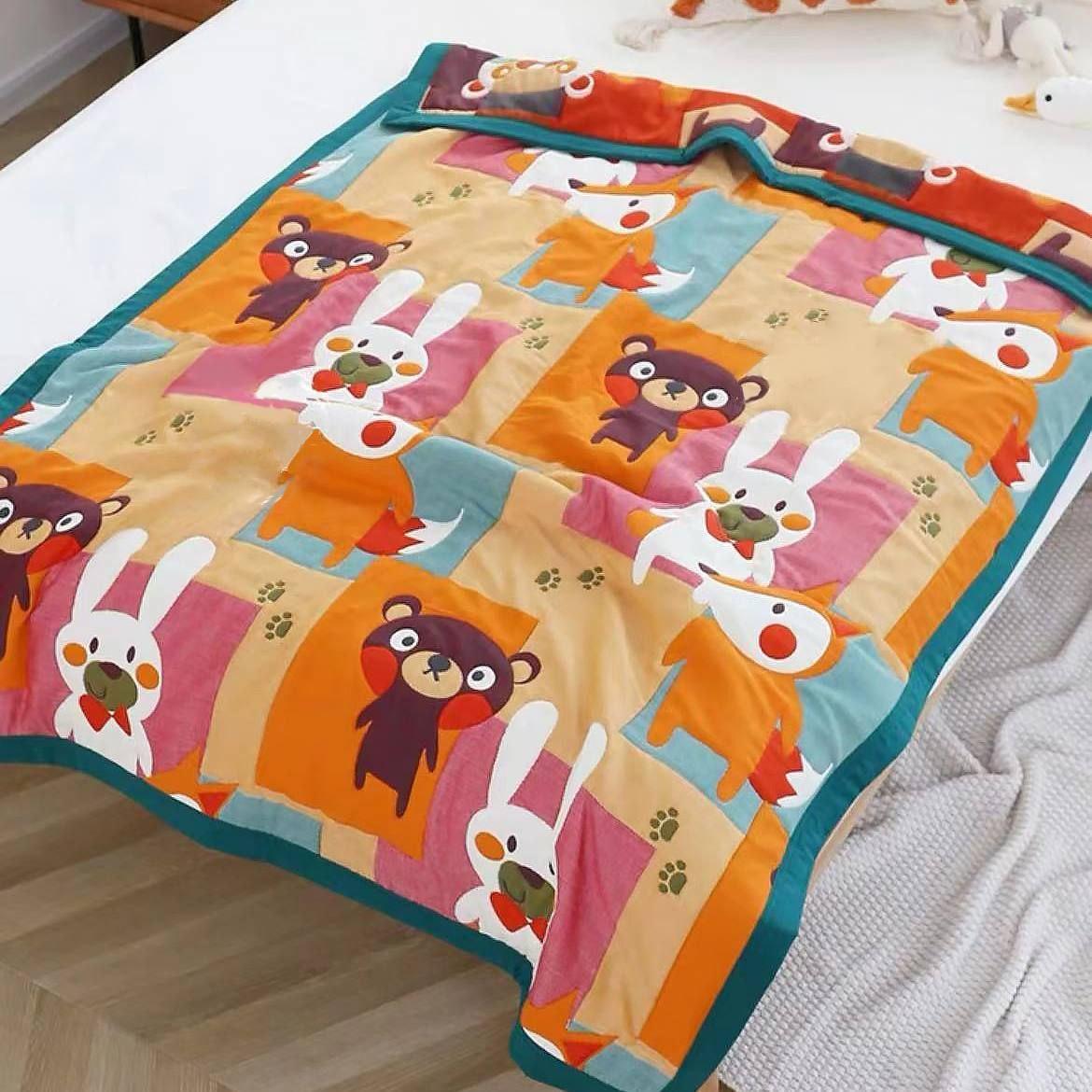 Покрывало муслиновое двустороннее Malloory Home Веселые зверята 120x150 см (1175)