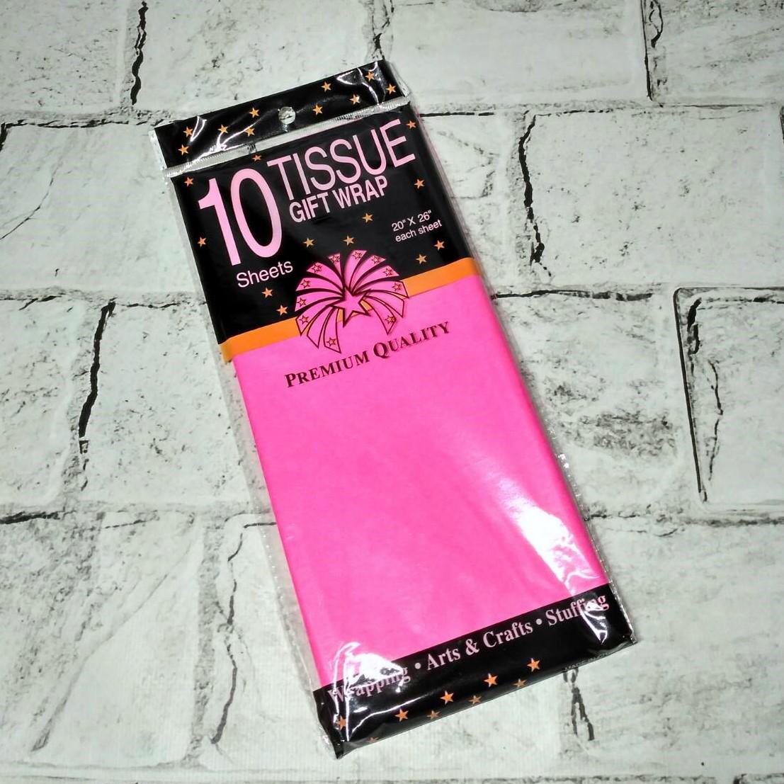 Папір тканинний 65х50 см 10 листів Рожевий (N-1151)