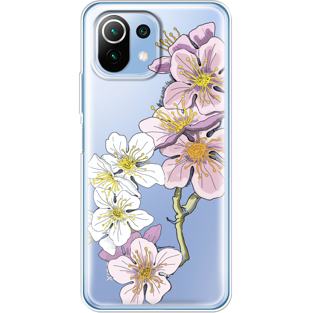 Чехол Boxface Xiaomi Mi 11 Lite Cherry Blossom Прозрачный силикон (42128-cc4-42128)