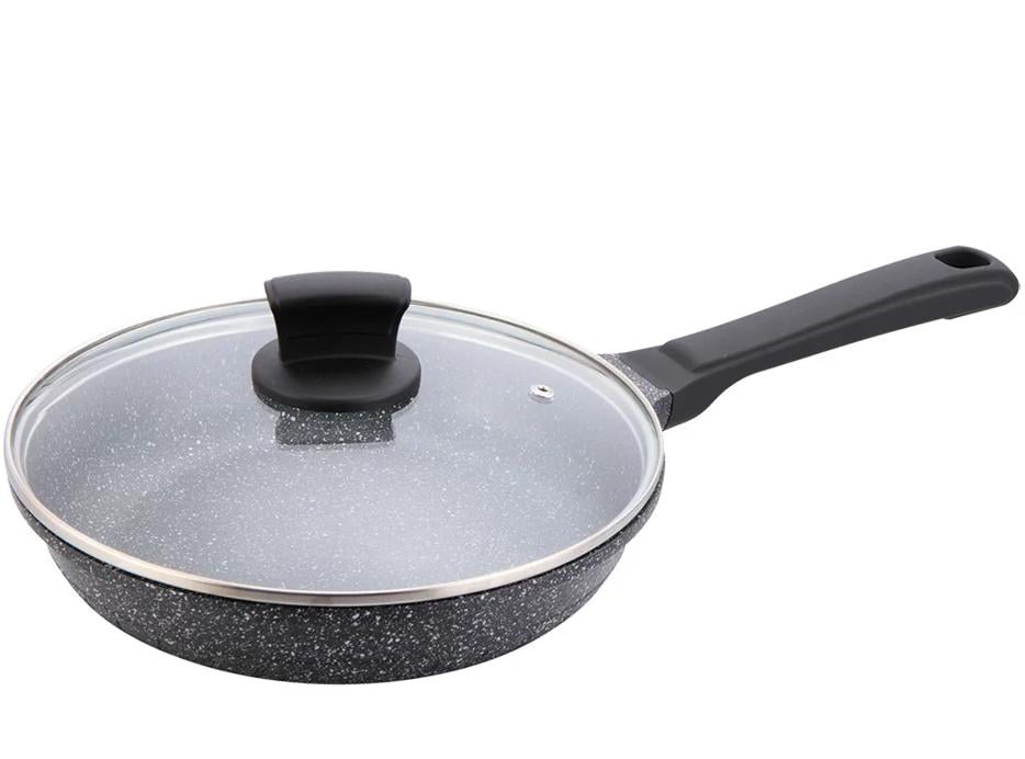 Сковорода Maestro Granite 28 см с крышкой Черный