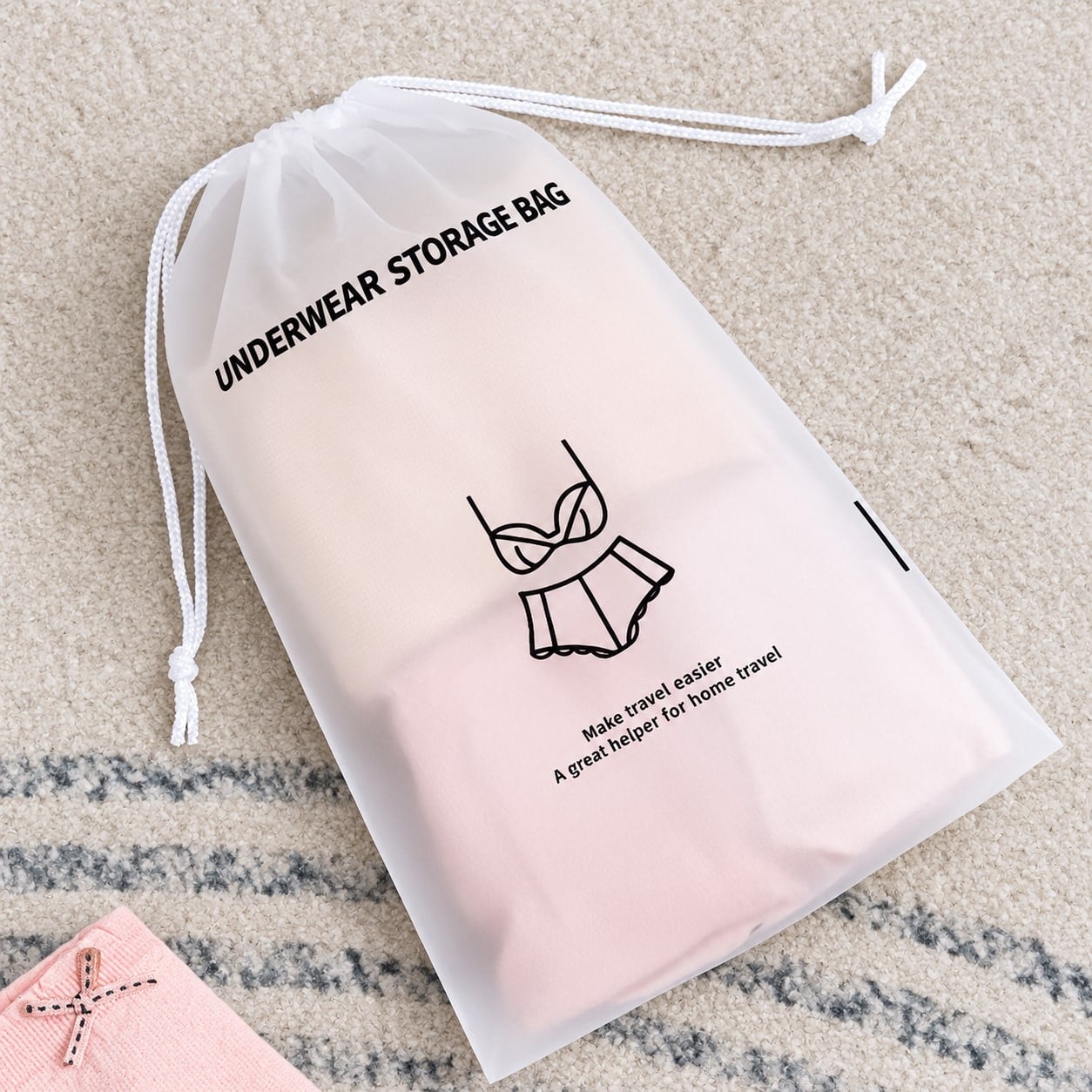 Набор сумок-органайзеров для хранения нижнего белья на затяжках Travel Organizer Bag 5 шт. 20х30 см