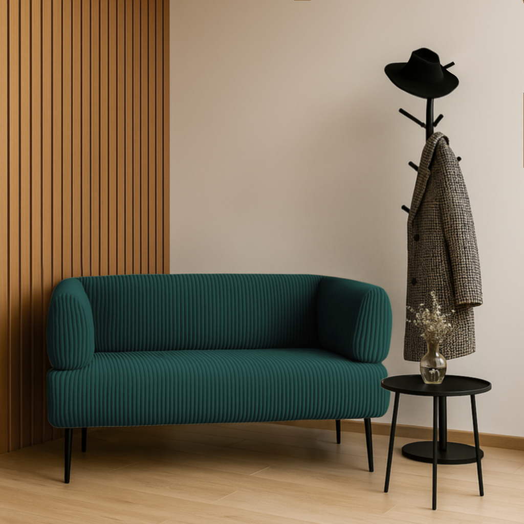 Диван офисный Tobi Sho Бенно-1 ЛЮКС с подлокотниками велюр 1200х720х750 мм Lotus 39/Морская волна (fg2kg678)