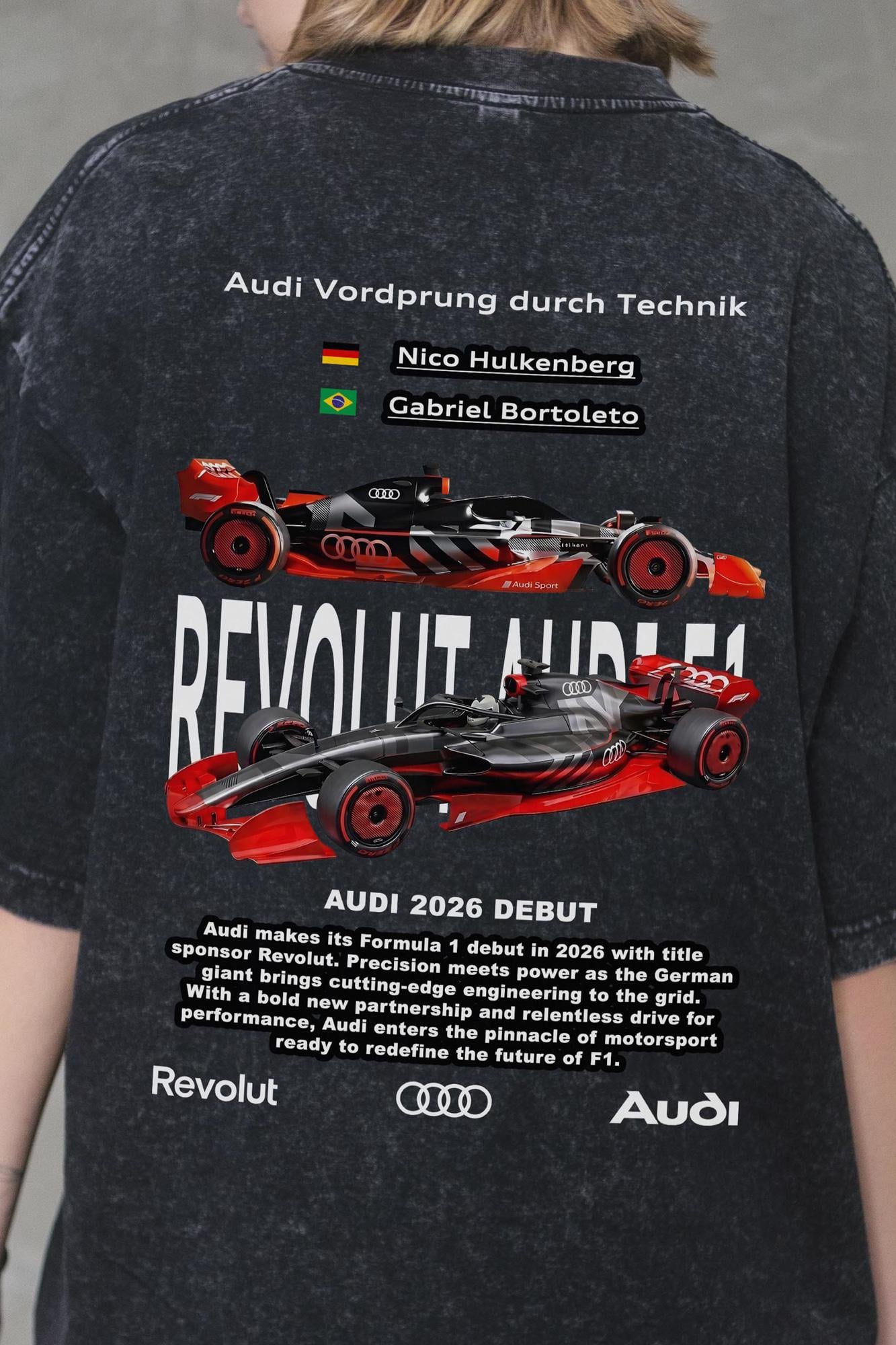 Футболка оверсайз Without Washed Revolut Audi S/M Black (S/M8056376 8056377) - фото 6