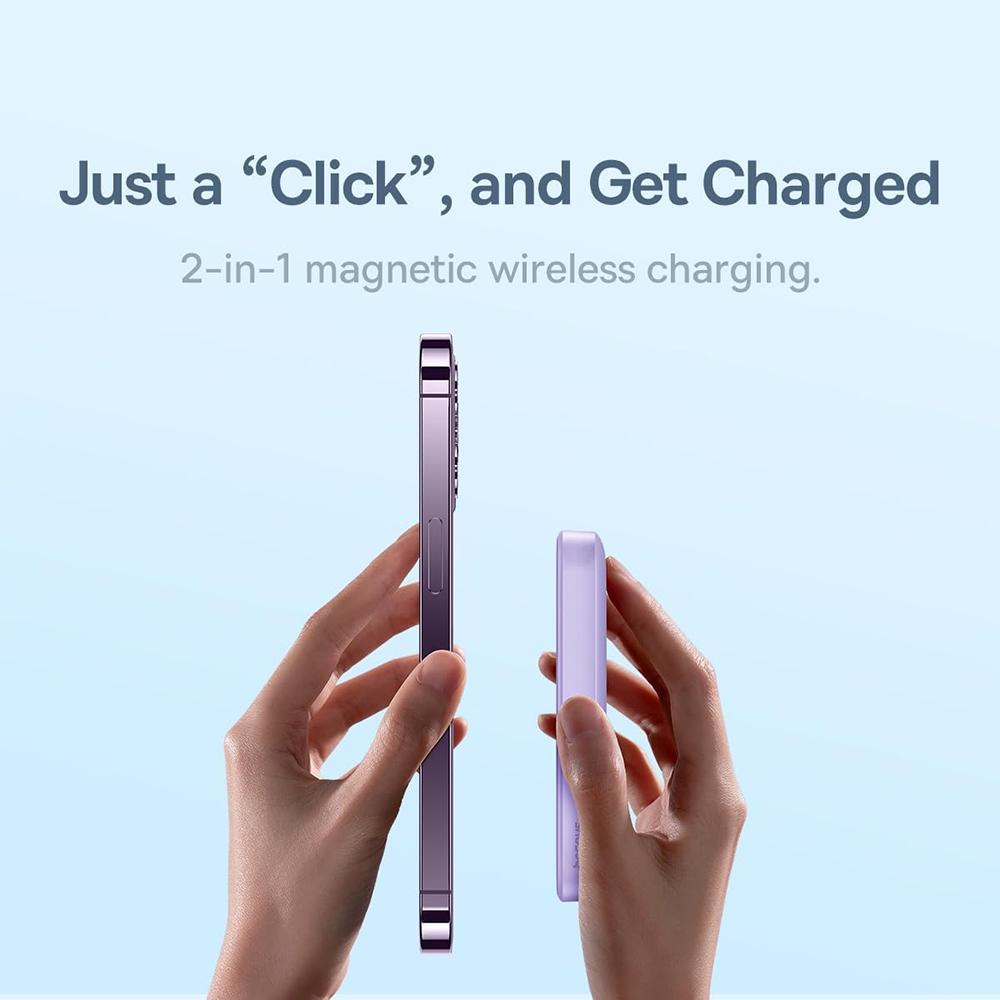 Повербанк BASEUS з MagSafe Magnetic Mini Power Bank 20W 10000mAh Purple (P10059001313) - фото 3