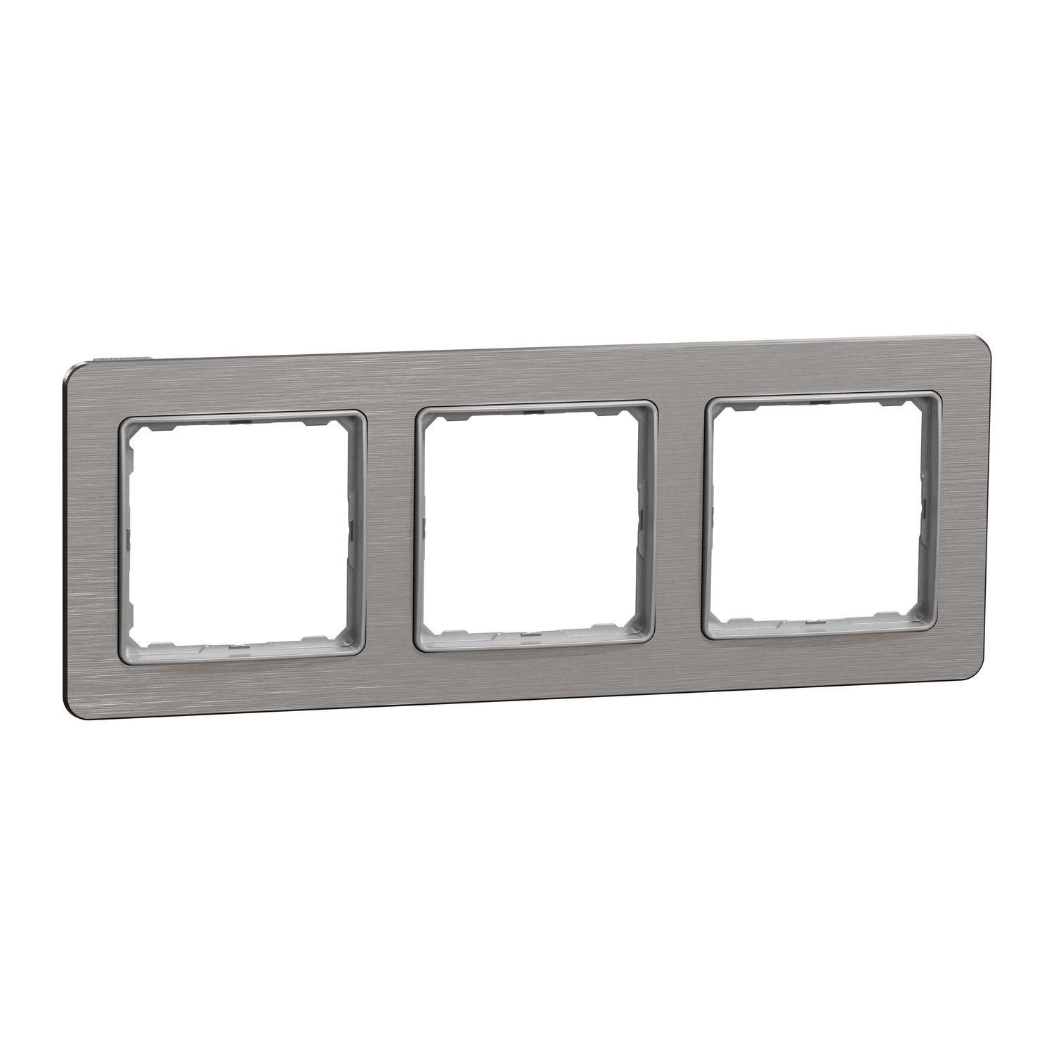 Рамка трехместная Schneider Electric Sedna Elements Алюминий матовый (SDD370803)