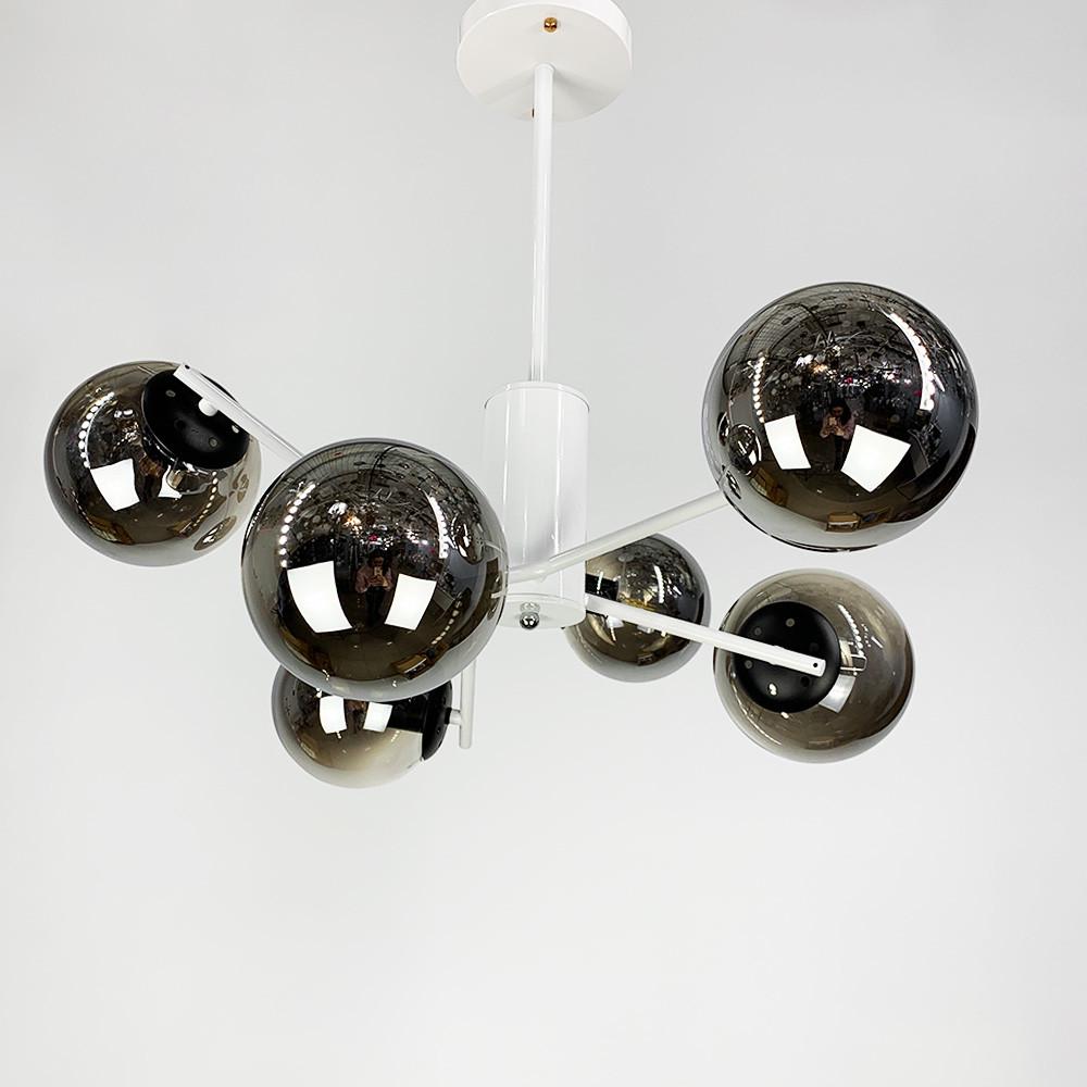 Люстра на 6 графітових плафонів Білий (2005/6 WT+BK) - фото 6 Люстра на 6 графітових плафонів Білий (2005/6 WT+BK) - фото 6