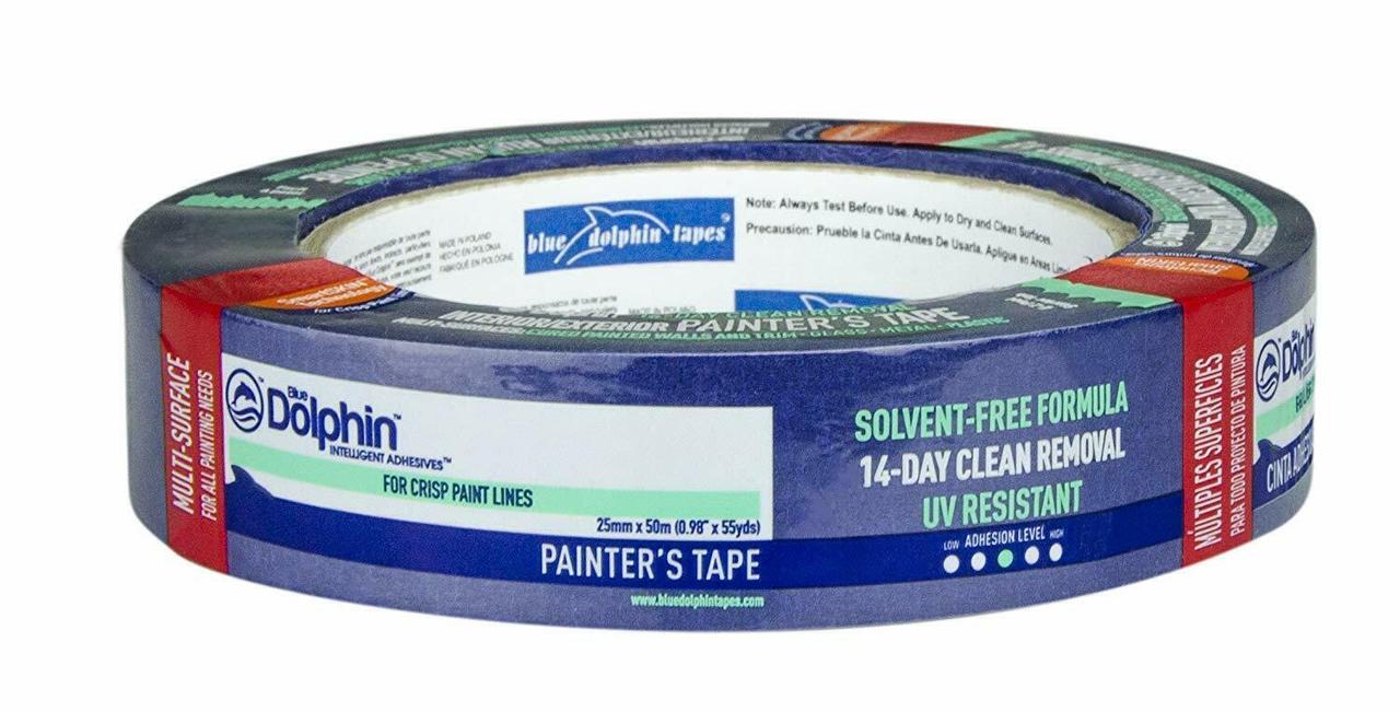 Скотч малярный Blue Dolphin 01-1-01 25 мм 50 м 14 дней