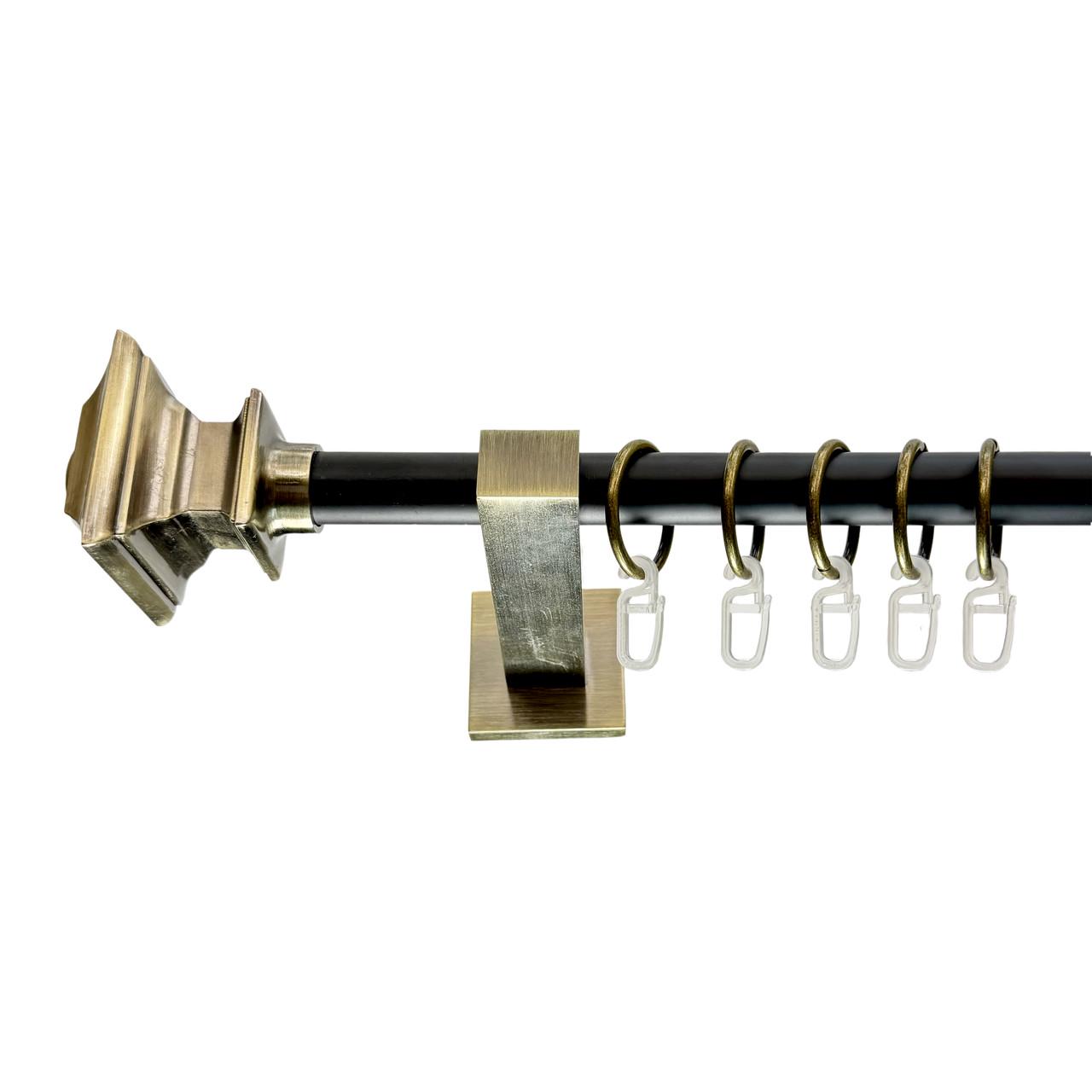 Карниз для штор Orvit Боорджеза однорядный 19 мм техно 200 см Черный/Антик (009-1267)