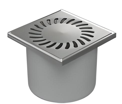 Трап душевой МСН решетка Sun из нержавеющей стали/сухим сифоном/вертикальным подключением DN110 мм (13933746)