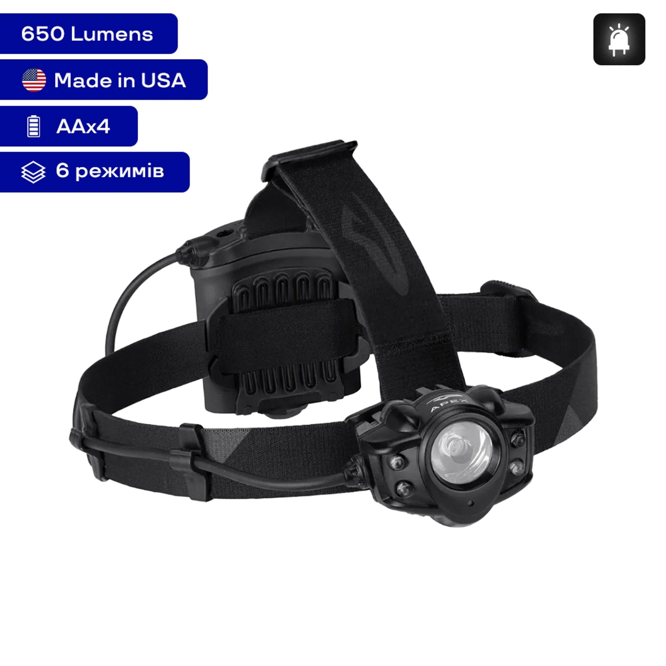 Ліхтар налобний Princeton Tec Apex 650Lm Black - фото 2 Ліхтар налобний Princeton Tec Apex 650Lm Black - фото 2