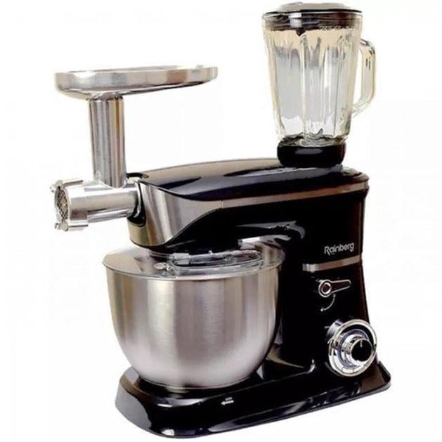 Кухонный комбайн Rainberg RB-8080 тестомисс мясорубка блендер 4200 Вт Black (tf4216)