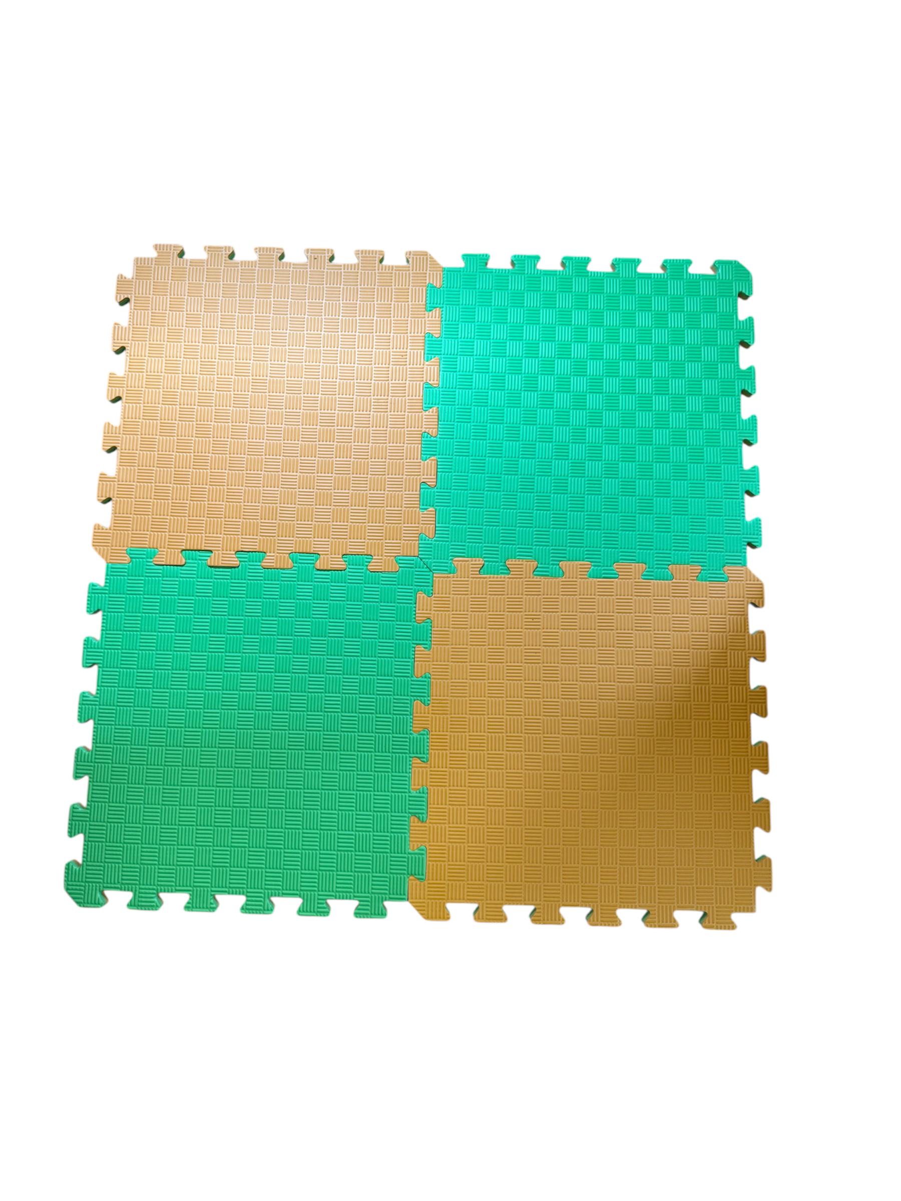 Килимок-пазл ластівчин хвіст Termoizol EVA товщина 20 мм щільність 80 кг/м3 100х100 см Помаранчево-зелений