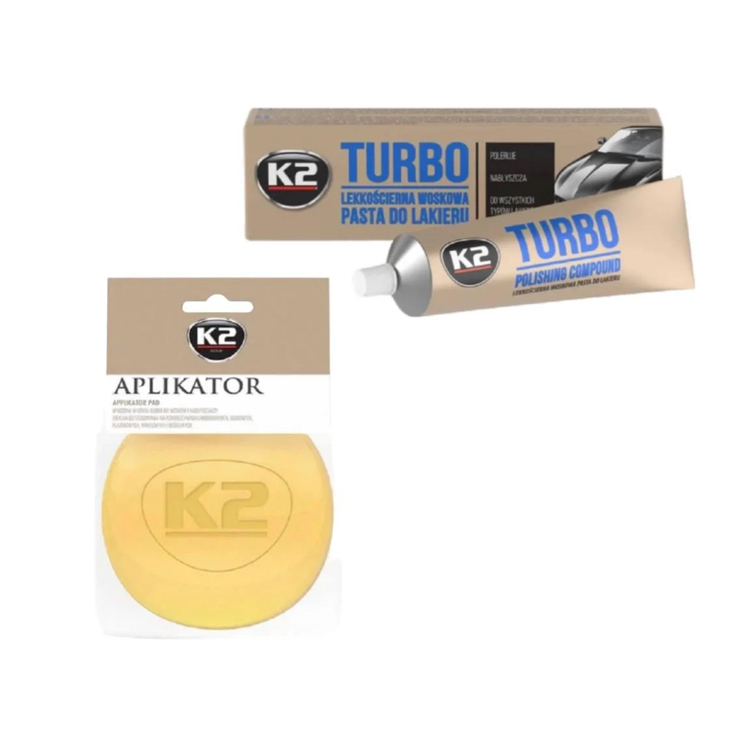 Набор для полировки кузова K2 Turbo 120 г и аппликатор для ручного нанесения Набор для полировки кузова K2 Turbo 120 г и аппликатор для ручного нанесения