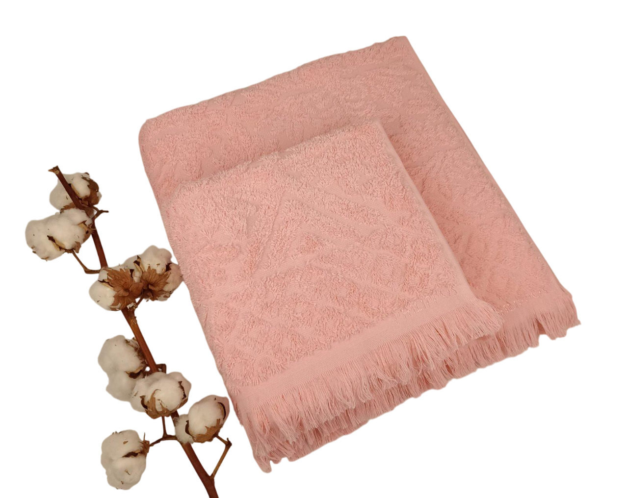 Набор полотенец Philippus Puket Cross Cotton подарочная коробка 2 шт. Розовый (Е949)