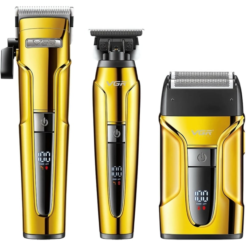 Машинка для стрижки VGR V-694 3в1 аккумуляторная комплект Gold (tf7394)
