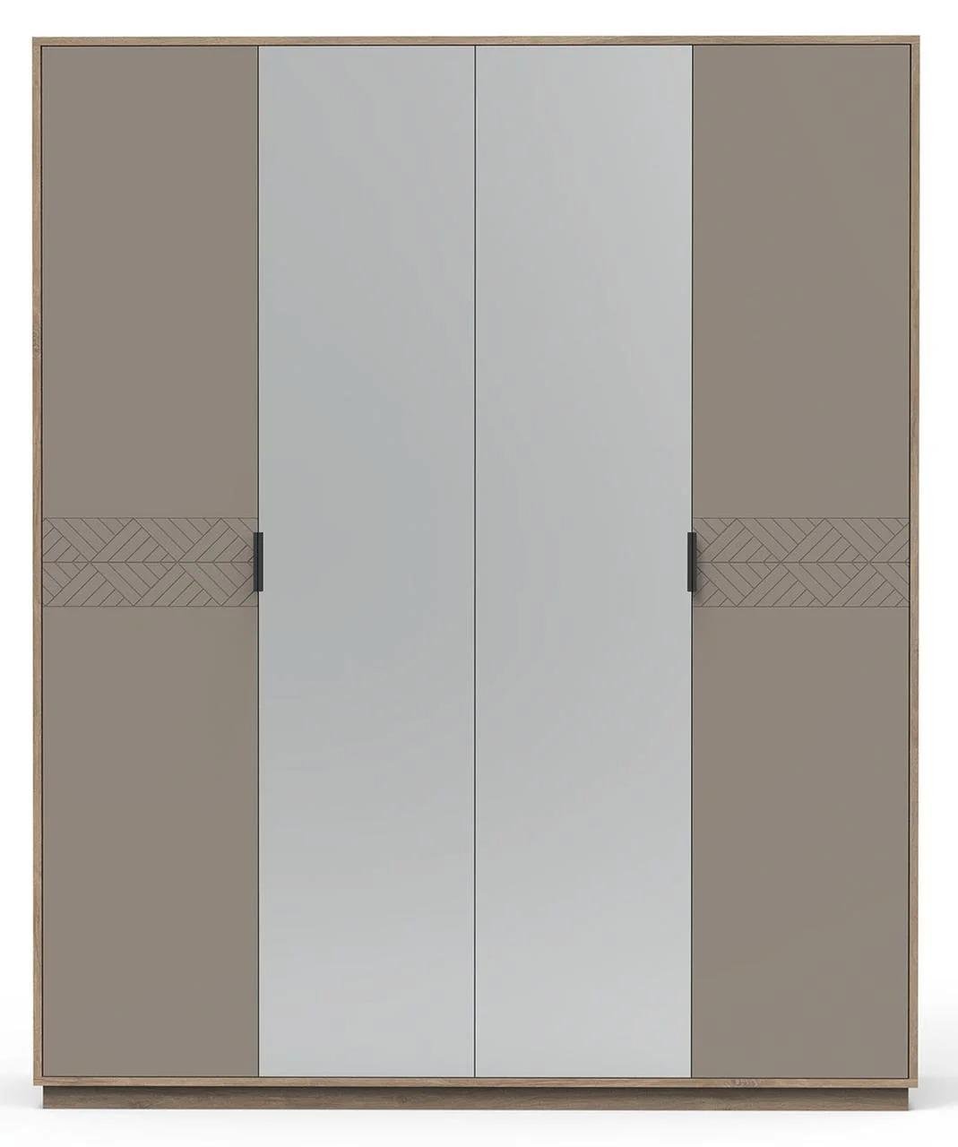 Шкаф распашной Грейс 4Д /1810х620х2200 из ДСП цвет дуб королевский/капучино лак Світ Меблів