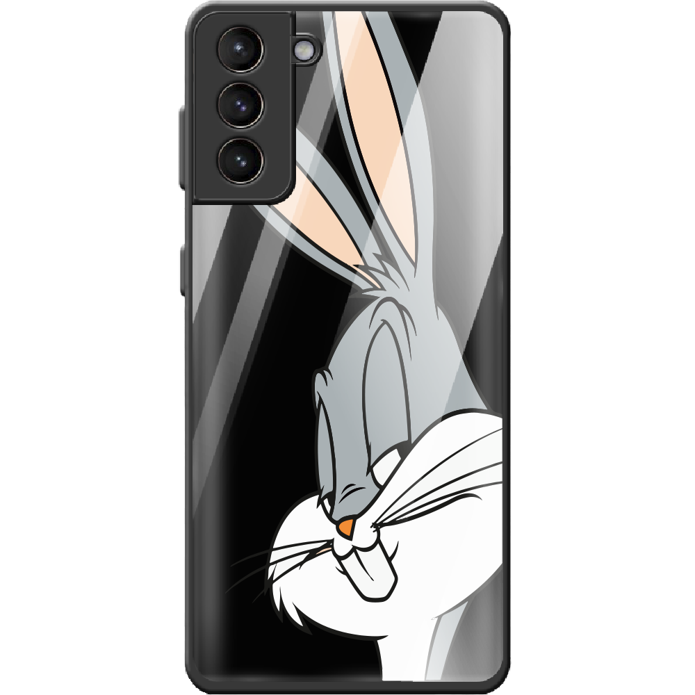 Чехол BoxFace Samsung G991 Galaxy S21 Lucky Rabbit Черный силикон со стеклом (41709-bk81-42229)