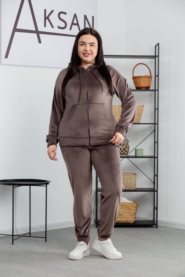 Спортивний костюм жіночий AKSAN двійка 4XL Світлий шоколад (23.1860_light-chocolate_54(4XL))