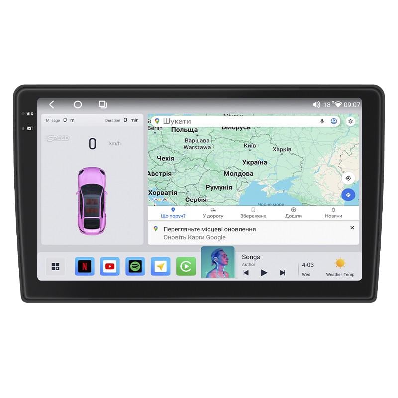 Автомагнитола штатная Lesko для KIA Magentis I Рестайлинг 2003-2006 4/64 QLED CarPlay 4G Wi-Fi GPS Prime 9" (22391645)