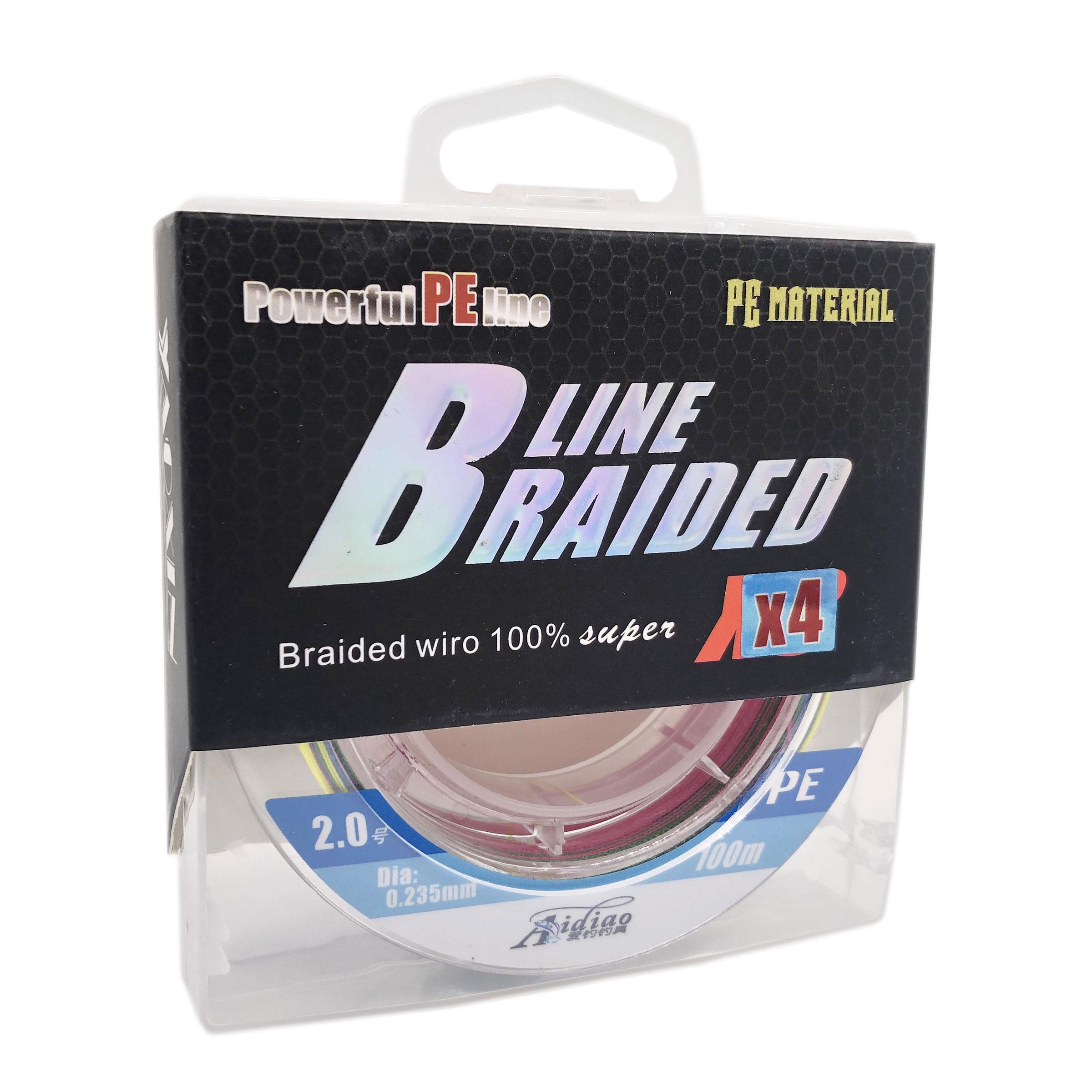 Шнур Aidiao Line Braided PEx4 2.0 100 м 0,235 мм 19,5 кг разноцветный (7878)