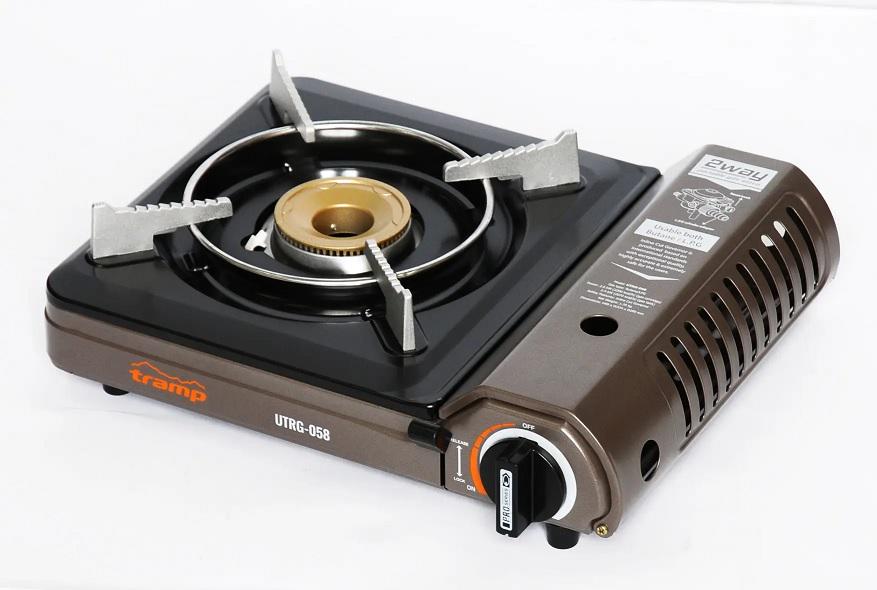 Плита газовая портативная с переходником на большой баллон (UTRG-058)