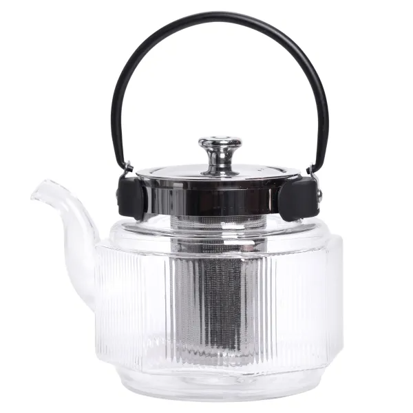 Заварювальний чайник із жаростійкого скла зі знімним фільтром 1,1 л Прозорий