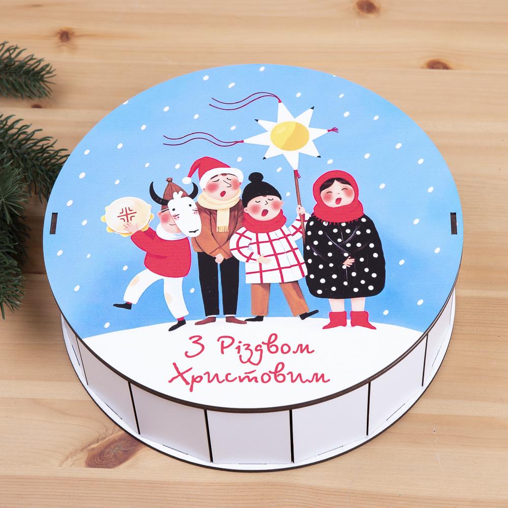 Коробка круглая коляда 24 см (4233-42)