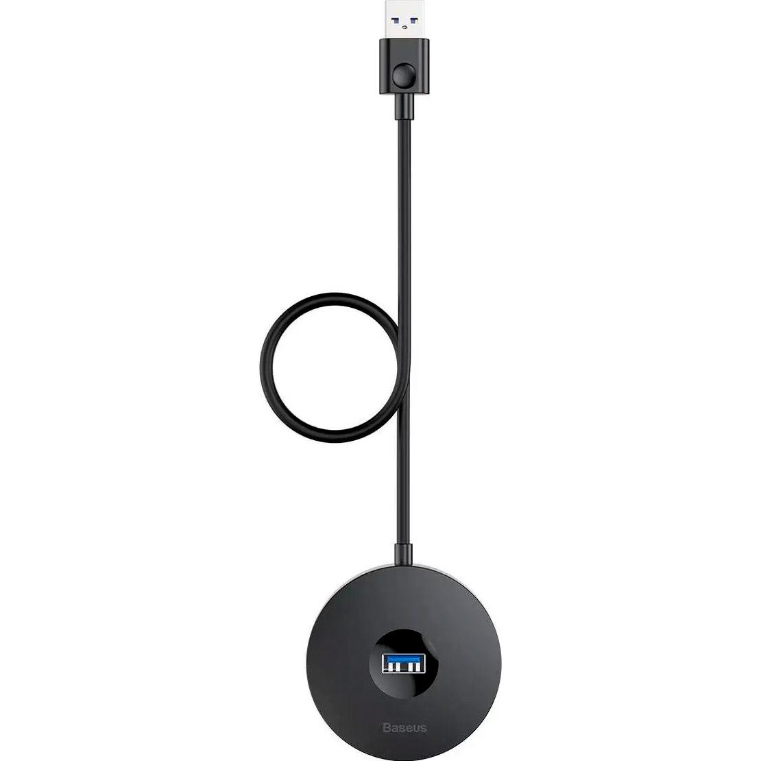 Хаб Baseus Round Box 4-Port USB-A 1 м Black (CAHUB-U01) - фото 3 Хаб Baseus Round Box 4-Port USB-A 1 м Black (CAHUB-U01) - фото 3
