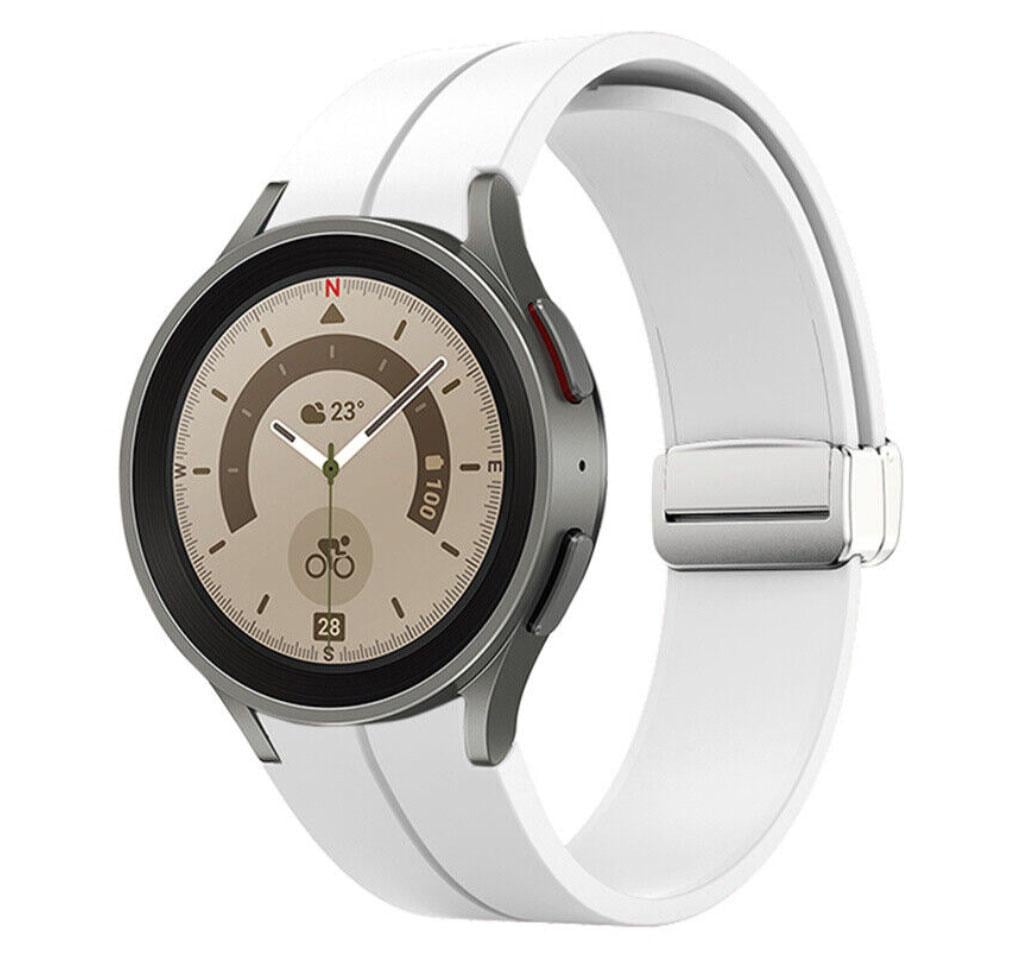 Ремешок Primolux Magnetic Silicone для часов Samsung Galaxy Watch 4/Watch 5/Watch 5 Pro S/M White