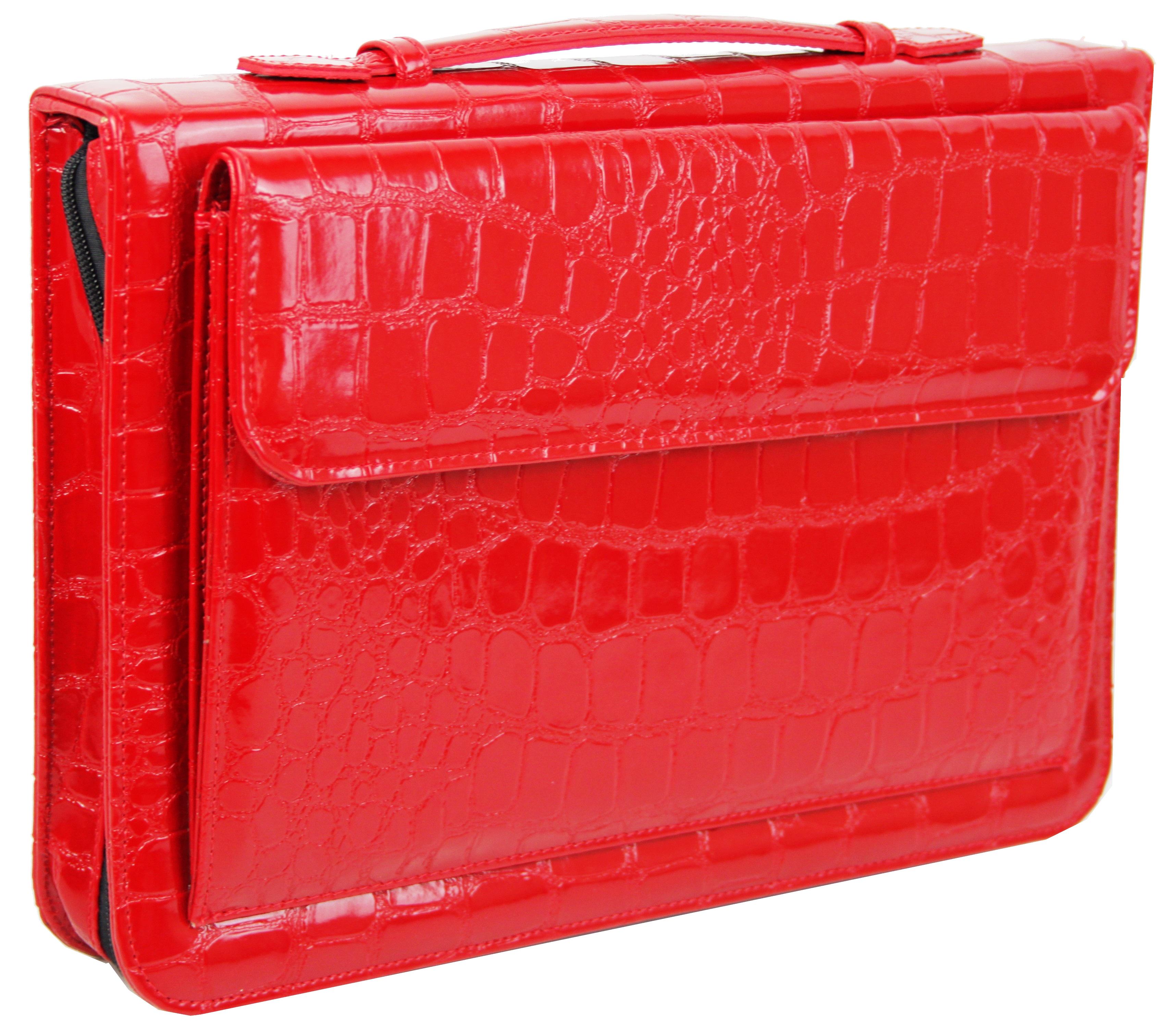 Папка деловая Portfolio для документов из экокожи под крокодила Красный (Portak-19 croco red)