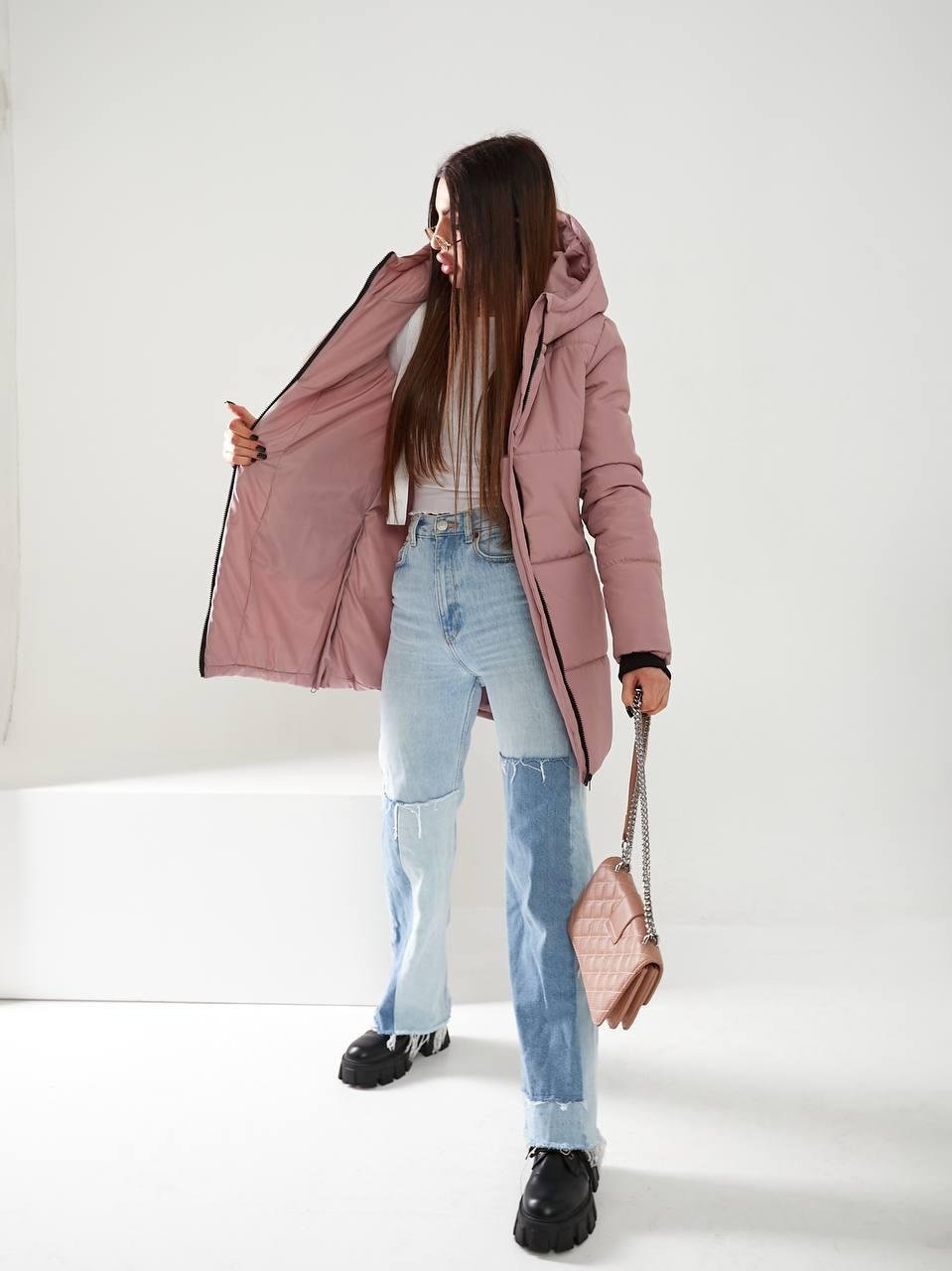 Пуховик короткий Aiza на заклепках та блискавці А060 р. 54-56 Пляшковий - фото 9 Пуховик короткий Aiza на заклепках та блискавці А060 р. 54-56 Пляшковий - фото 9