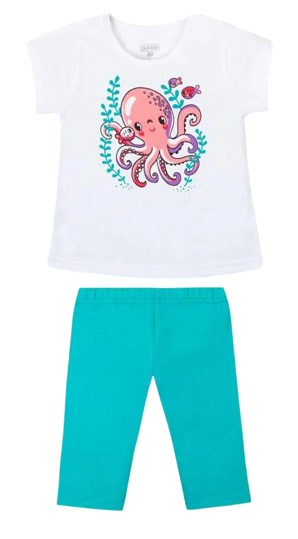 Костюм дитячий бавовняний літній для дівчинки Gabbi KS-21-5 Моя принцеса 74 см Ментоловий (12623)