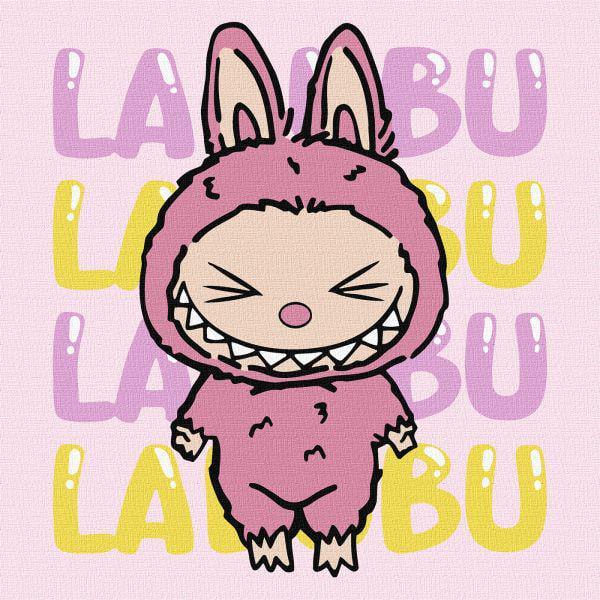 Картина за номерами Ideyka Вона Лабубу 25x25 см (Id-KHO1286)