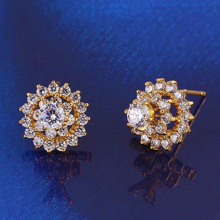 Сережки з цирконами X22480 Білий