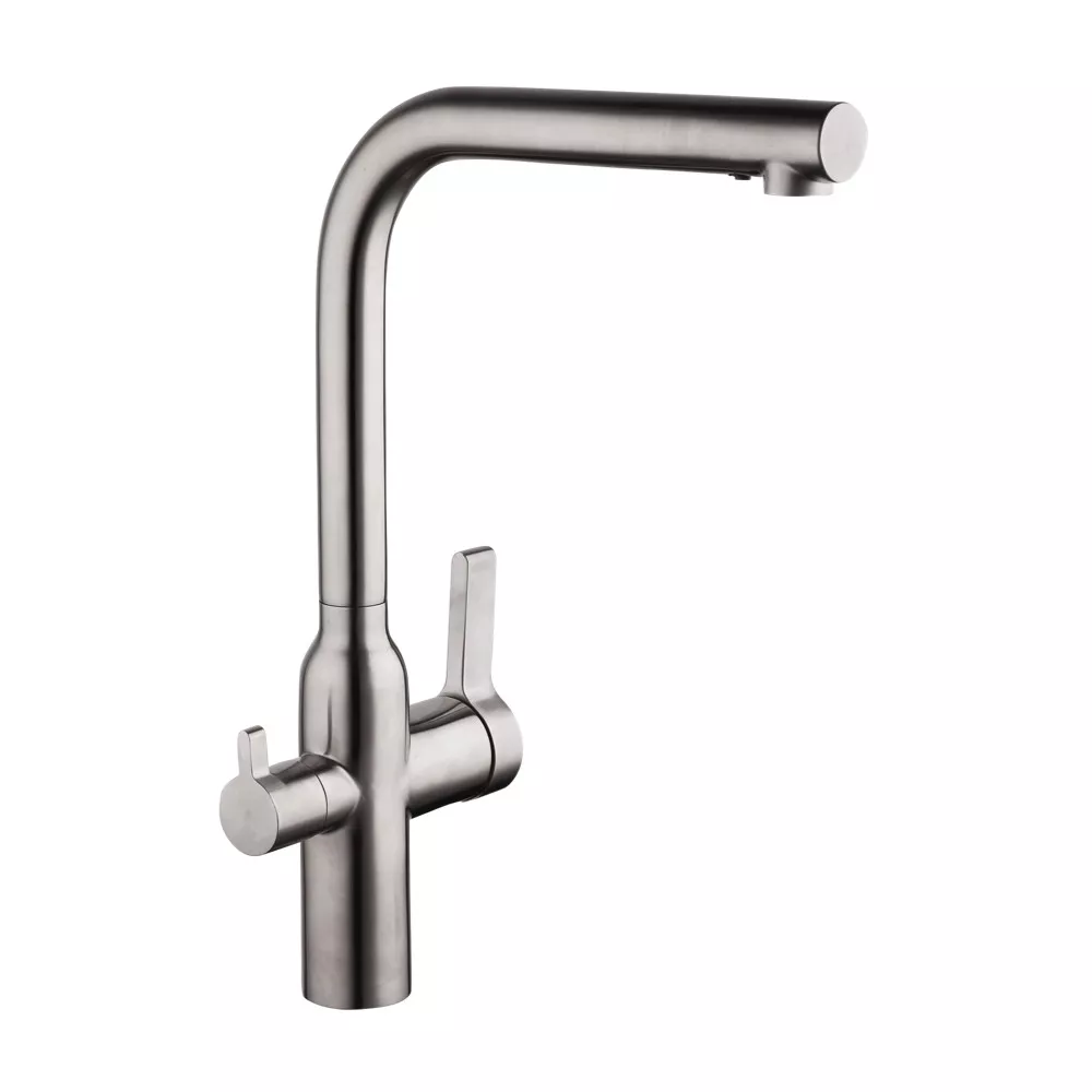 Змішувач для кухні двоважільний Gappo G4399-4 на дві води Сатин (SQ-1034051)