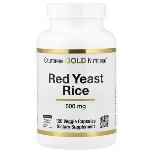 Рис червоний California Gold Nutrition Red Yeast Rice 600 мг 120 рослинних капс. (SPN-02337)