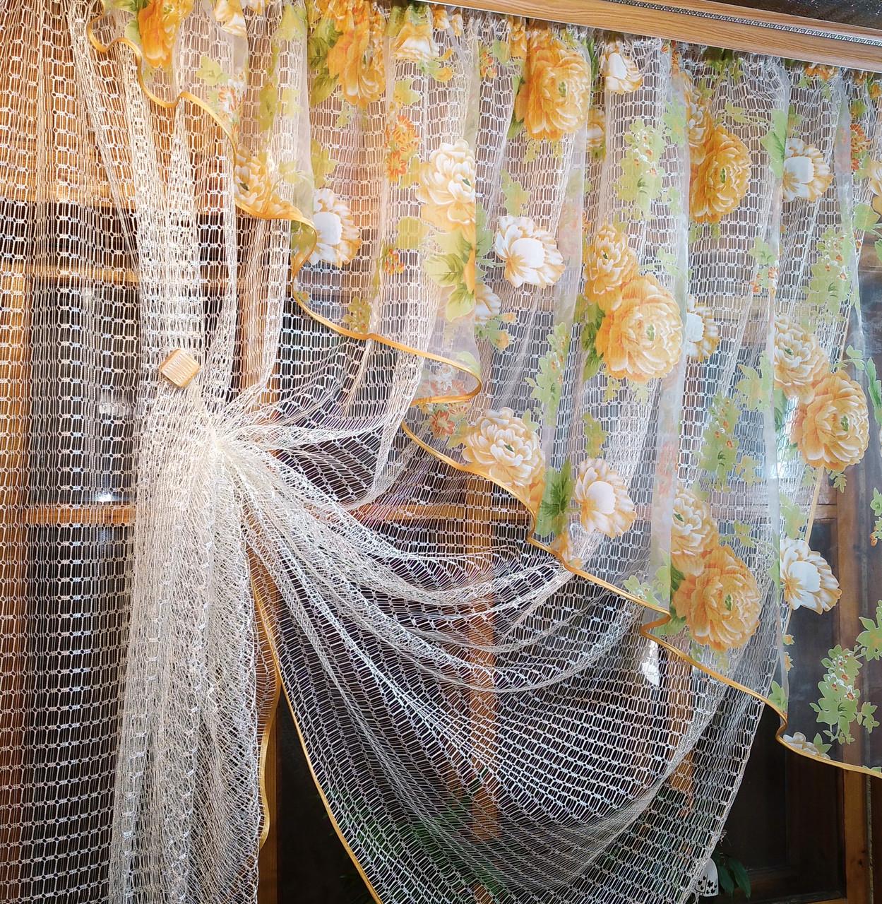 Шторы Фаина правая Молочный/Пион/Желтый (1718123374) - фото 5 Шторы Фаина правая Молочный/Пион/Желтый (1718123374) - фото 5